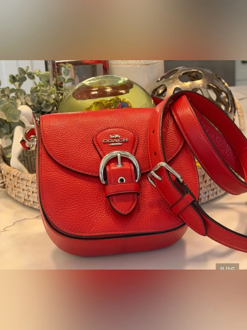 ❤️ Beautiful Red Coach Leather Bag ❤️